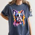 Boston Terrier Lover Pop Art Color Boston Terrier Dog For Men Women Girls Kids Women's Comfort Colors T-Shirt Denim