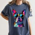 Boston Terrier Lovers Pop Art Boston Terrier Women's Comfort Colors T-Shirt Denim