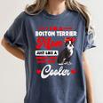 Boston Terrier Mom American Gentleman Dog Mother's Day Women's Comfort Colors T-Shirt Denim
