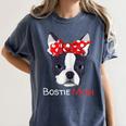 Boston Terrier Mom Bostie Women Girls Women's Comfort Colors T-Shirt Denim