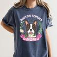 Boston Terrier Mom Mother's Day Women's Comfort Colors T-Shirt Denim