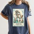 Boston Terrier Mom Skeleton Tarot Card Witch Vibes Dog Mom Women's Comfort Colors T-Shirt Denim