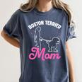 Boston Terrier Mom Women's Comfort Colors T-Shirt Denim