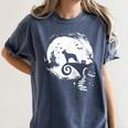 Boston Terrier And Moon Halloween Costume Dog Lover Women's Comfort Colors T-Shirt Denim