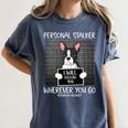 Boston Terrier Mug Shot Guilty Dog Women's Comfort Colors T-Shirt Denim