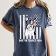 Boston Terrier Papa Cool Dog Lover USA American Flag Men Women Women's Comfort Colors T-Shirt Denim