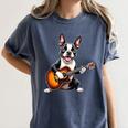 Boston Terrier Playing Guitar Boston Terrier Women's Comfort Colors T-Shirt Denim