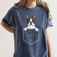 Boston Terrier In The Pocket Cute Boston Terrier Dog Lovers For Men Women Girls Kids Women's Comfort Colors T-Shirt Denim