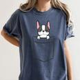 Boston Terrier In The Pocket Cute Boston Terrier Dog For Men Women Girls Kids Women's Comfort Colors T-Shirt Denim