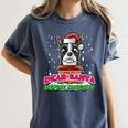 Boston Terrier Santa Claus Christmas Dog Women's Comfort Colors T-Shirt Denim