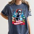 Boston Terrier Santa Claus Coffee Mug Merry Christmas Dogs Women's Comfort Colors T-Shirt Denim