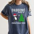Boston Terrier Santa Hat Dabbing Around The Christmas Tree Women's Comfort Colors T-Shirt Denim