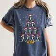 Boston Terrier Santa Hat Xmas Light Men Women Christmas Tree Women's Comfort Colors T-Shirt Denim