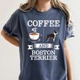 Boston Terrier Shirt Coffee And Boston Terrier Cute Dog For Men Women Girls Kids Women's Comfort Colors T-Shirt Denim