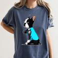 Boston Terrier Tattoos I Love Mom Women's Comfort Colors T-Shirt Denim