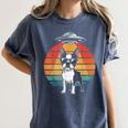 Boston Terrier UFO Alien Boston Terrier Dog Mom Dad Women's Comfort Colors T-Shirt Denim