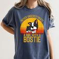 Boston Terrier Never Underestimate a Girl With a Bostie Women's Comfort Colors T-Shirt Denim