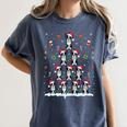 Boston Terrier Xmas Tree Lights For Men Women Boston Terrier Women's Comfort Colors T-Shirt Denim