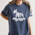 Bull Terrier Skeleton Birthday Halloween Kids Women's Comfort Colors T-Shirt Denim