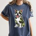 Camo Boston Terrier Pet Owner Camouflage Dog Lover Women's Comfort Colors T-Shirt Denim