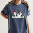 Christmas Boston Terrier Santa Dog Lover Women's Comfort Colors T-Shirt Denim