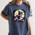 Cute Boston Terrier Halloween Costume Dog Lover Women Girls Women's Comfort Colors T-Shirt Denim