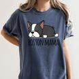 Cute Boston Terrier Boston Mama Women's Comfort Colors T-Shirt Denim