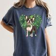 Cute Boston Terrier Shamrock St Patrick's Day Dog Lover Men Women Kids Women's Comfort Colors T-Shirt Denim