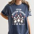 Cute Cartoon For Dog Owners Pet Team Boston Terrier Women's Comfort Colors T-Shirt Denim