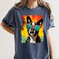 Dog Boston Terrier Hawaiian Women's Comfort Colors T-Shirt Denim