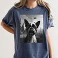 Dog Mom Dad Alien Selfie Boston Terrier UFO For Men Women Women's Comfort Colors T-Shirt Denim