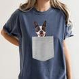 Dog In Your Pocket Boston Terrier For Men Women Girls Kids Women's Comfort Colors T-Shirt Denim