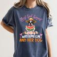 This Girl Loves Watermelon And Her Boston Terrier Dog Mother Women's Comfort Colors T-Shirt Denim