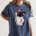 Girls I Heart Mom Love Mama Boston Terrier Dog Lover Women's Comfort Colors T-Shirt Denim