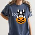 The Halloween Boston Terrier Women's Comfort Colors T-Shirt Denim