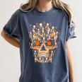 Halloween Costume Skull Boston Terrier Dog Lover For Men Women Kids Women's Comfort Colors T-Shirt Denim