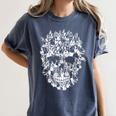 Halloween Costume Skull Boston Terrier Dog Lover Women's Comfort Colors T-Shirt Denim