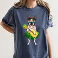 Hawaiian Boston Terrier Dog Pineapple Ukulele Summer For Men Women Girls Kids Women's Comfort Colors T-Shirt Denim