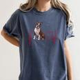 Heartbeat Boston Terrier Dog Women's Comfort Colors T-Shirt Denim