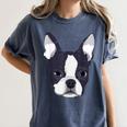 Kids Boston Terrier Dog For Women And Girls Women's Comfort Colors T-Shirt Denim
