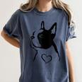 I Love My Boston Terrier Dog With Heart Women's Comfort Colors T-Shirt Denim