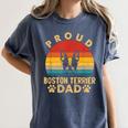 Proud Boston Terrier Dad Dog Owner Fathers Day Men Women Kids Women's Comfort Colors T-Shirt Denim