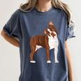 Red Boston Terrier Dog Women's Comfort Colors T-Shirt Denim