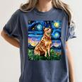 Red Heeler Starry Night Cattle Dog Colorful Art By Aja For Men Women Girls Kids Women's Comfort Colors T-Shirt Denim