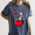 Valentine's Day Boston Terrier Dog Vector Women's Comfort Colors T-Shirt Denim