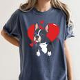 Valentine's Day Boston Terrier Heart Women's Comfort Colors T-Shirt Denim