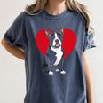 Valentine's Day Boston Terrier Lover Women's Comfort Colors T-Shirt Denim