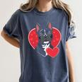 Valentine's Day Boston Terrier Women's Comfort Colors T-Shirt Denim