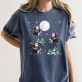 Xmas Tree Santa Riding Boston Terrier Christmas Women's Comfort Colors T-Shirt Denim