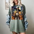 Aesthetic Halloween Boston Terrier Dog Witch Pumpkin For Men Women Kids Women's Comfort Colors T-Shirt Berry